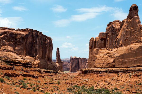 Rocks in the USA in sunny weather