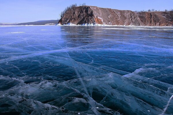 Gefrorener Baikalsee Foto