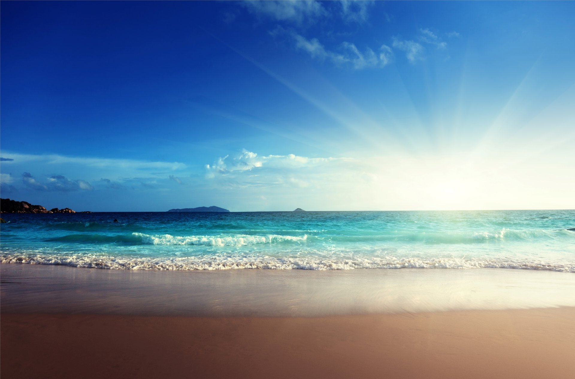 mer bleu océan plage émeraude soleil sable