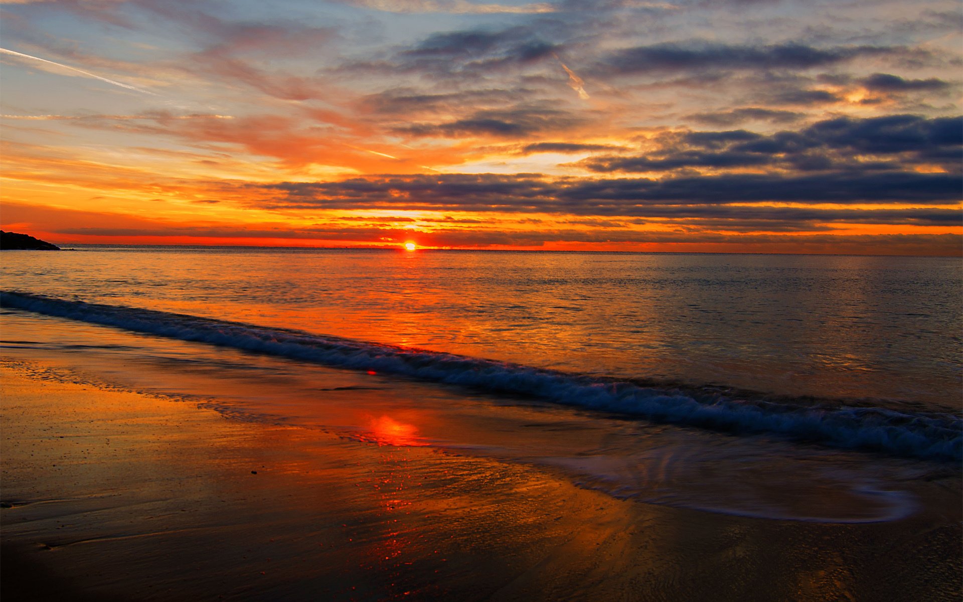 coucher de soleil mer soleil nuages