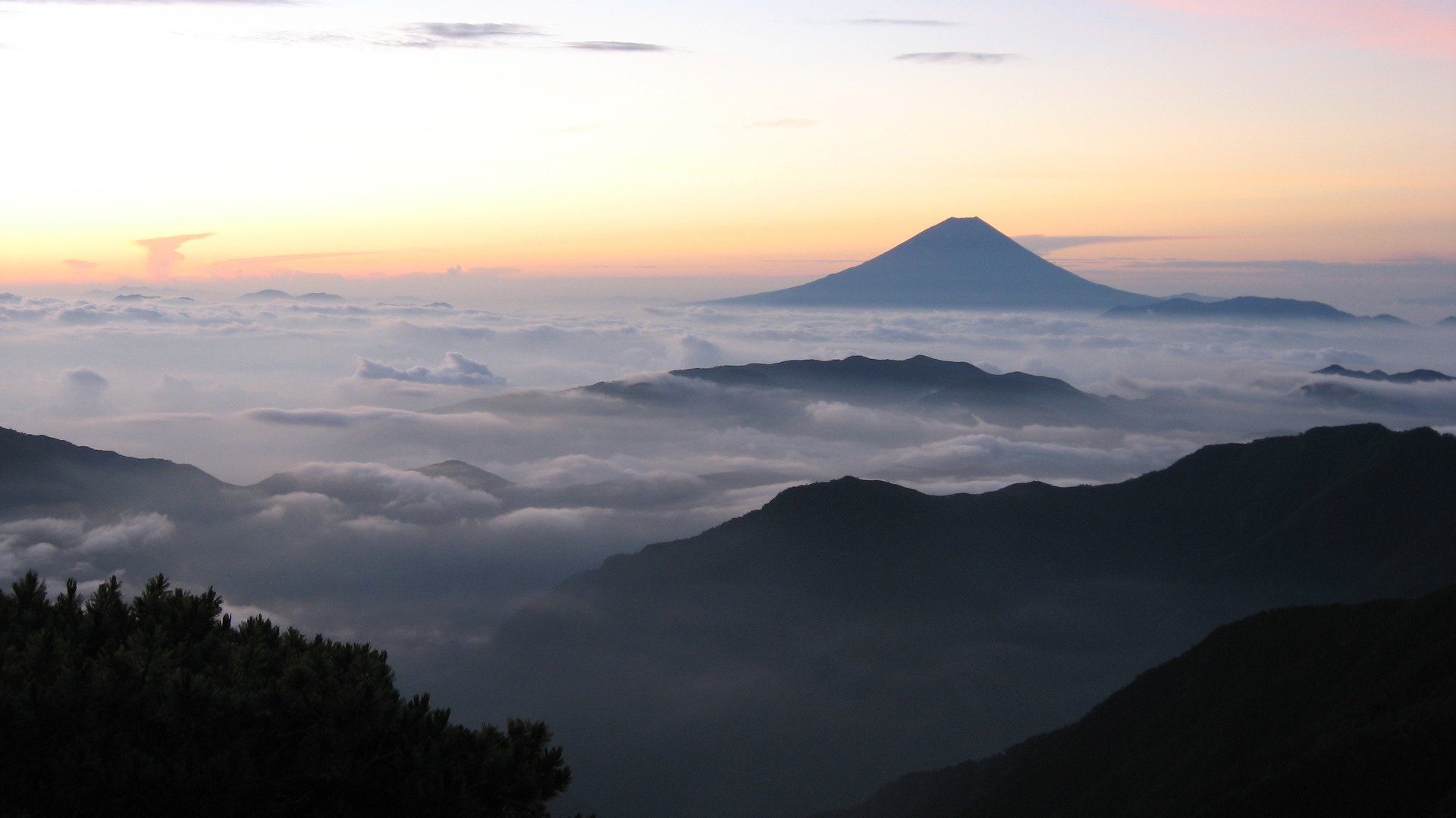 fuji fudji fujiyama fujisan japan mountain volcano clouds fuji background wallpaper widescreen fullscreen widescreen widescreen