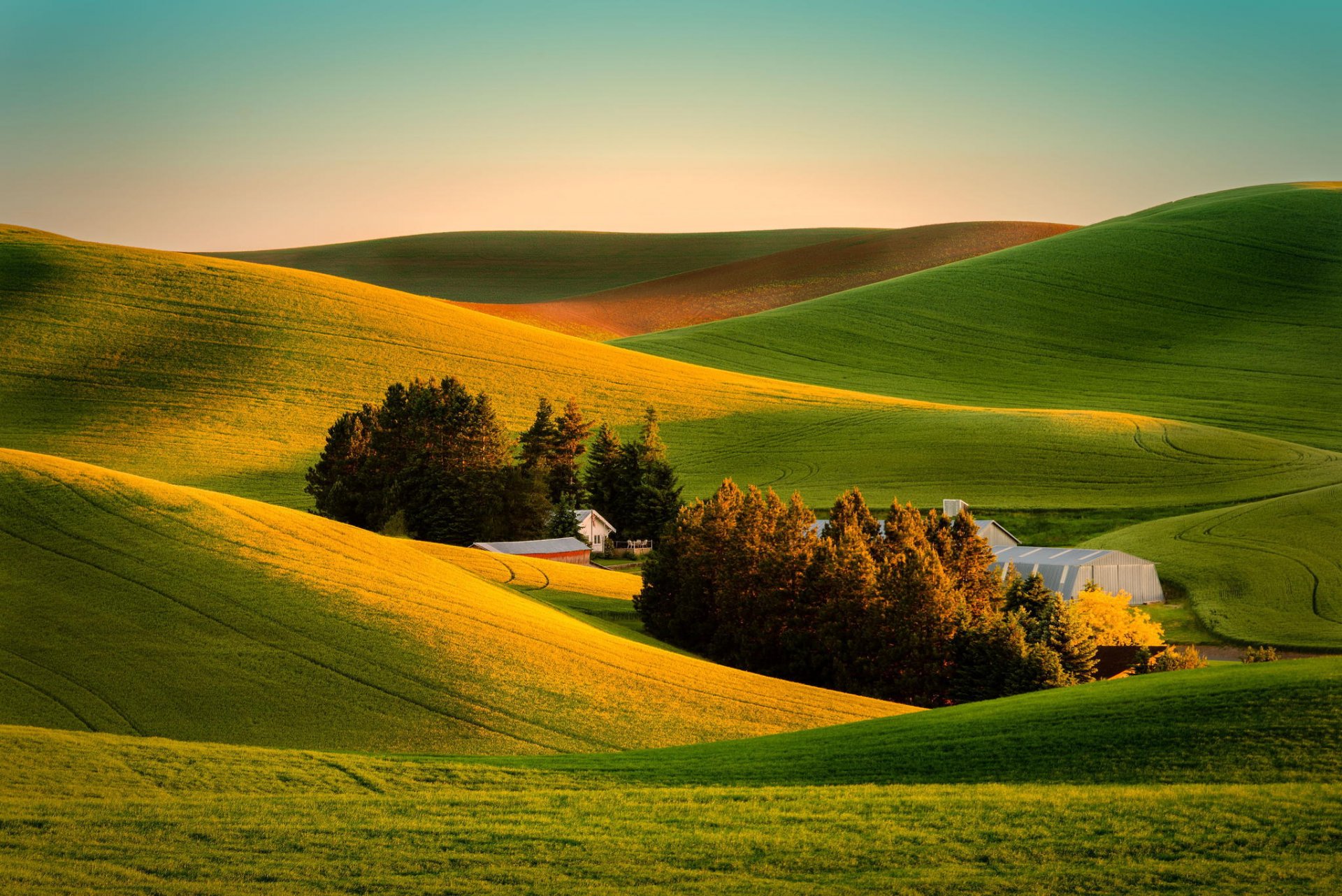 vue champ maison ferme nature