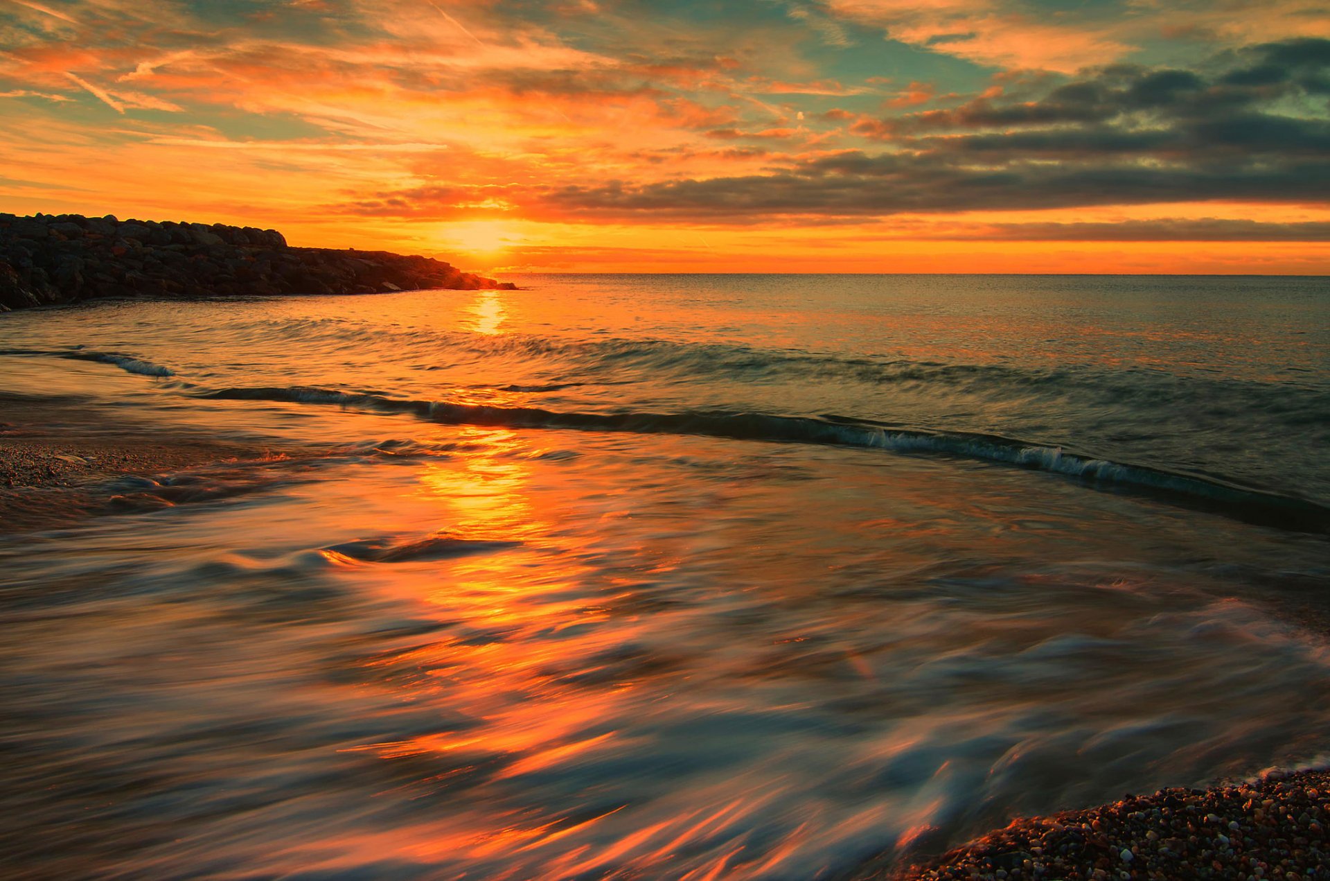 italy sea sunset