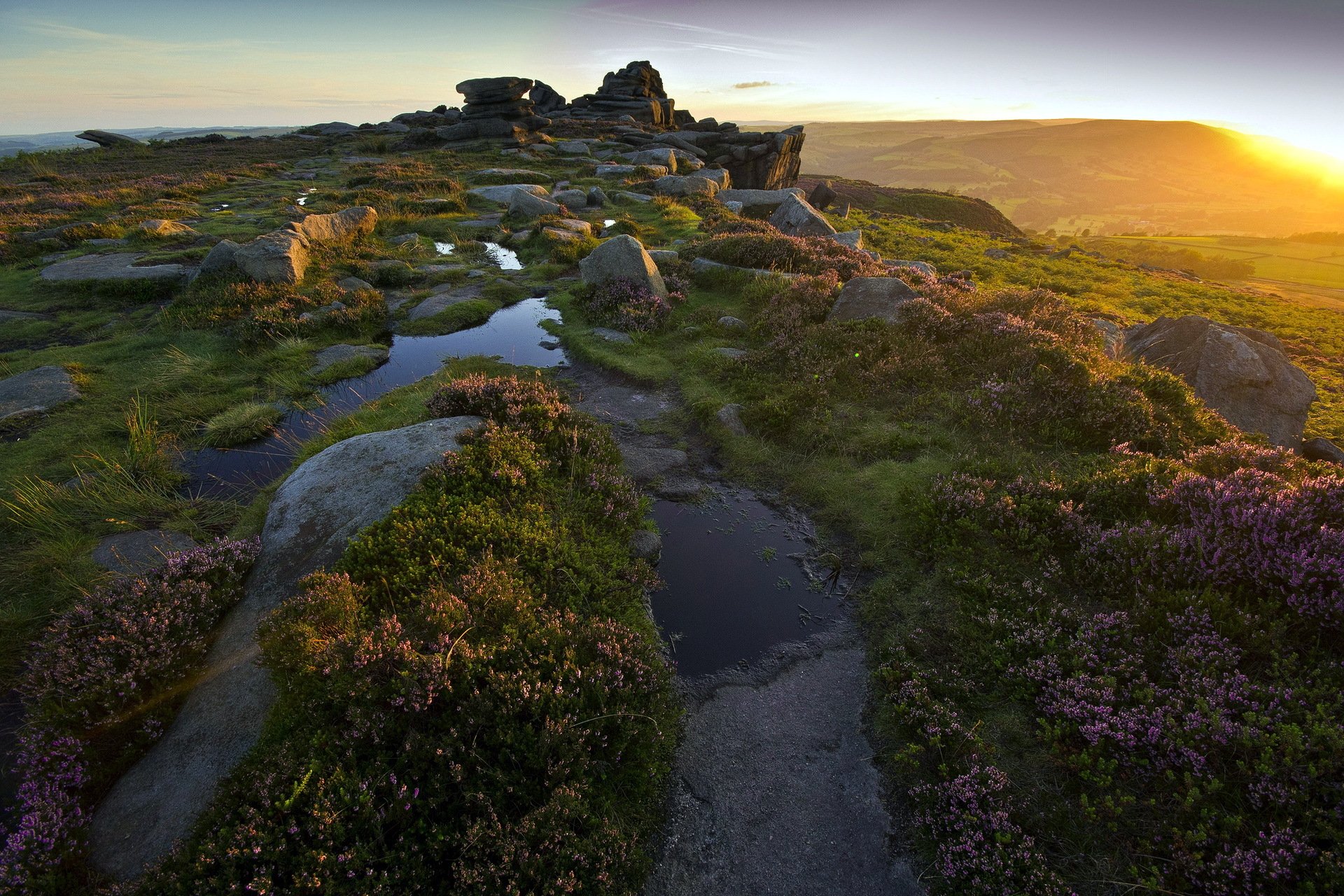 mountain stones morning light landscape nature