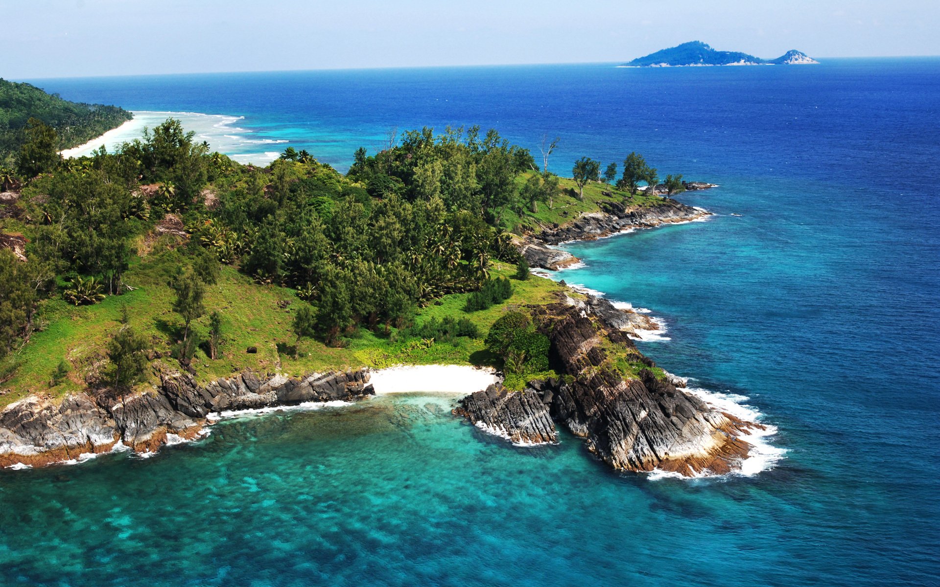 océano isla naturaleza seychelles isla silueta