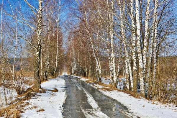 In spring, the roads are blurred