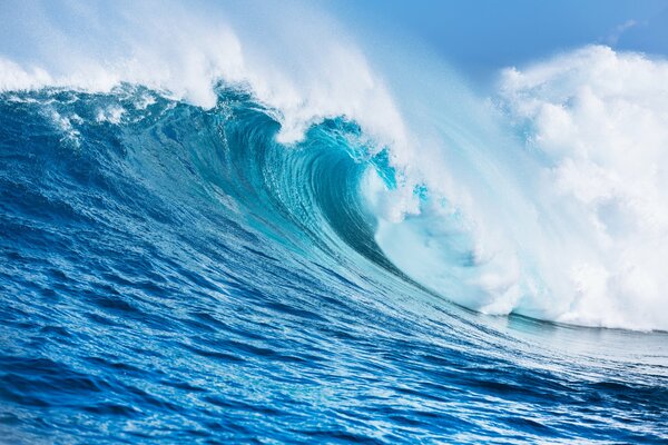 The sea wave. Blue water