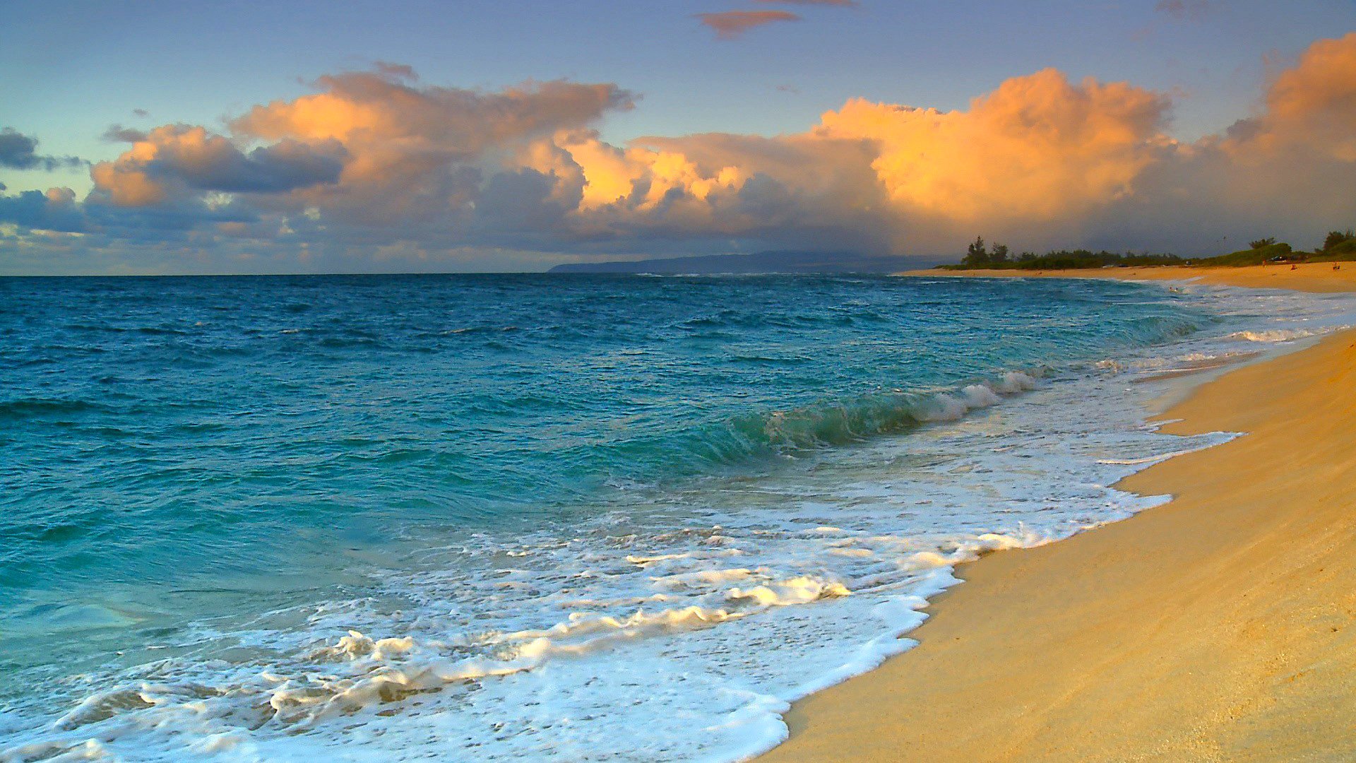 ky clouds sunset sea waves wave sand cape