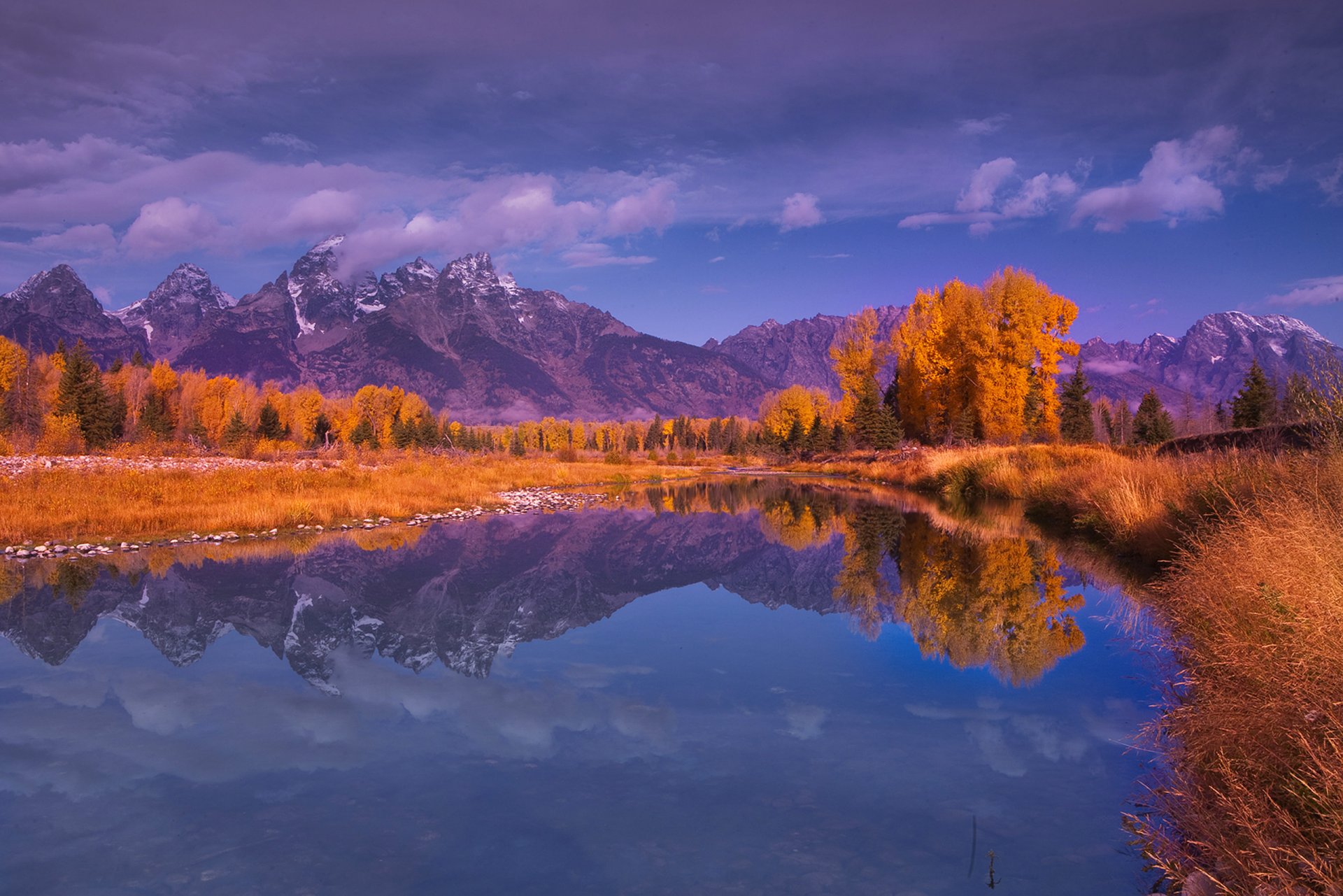 ky mountain lake forest tree autumn reflection