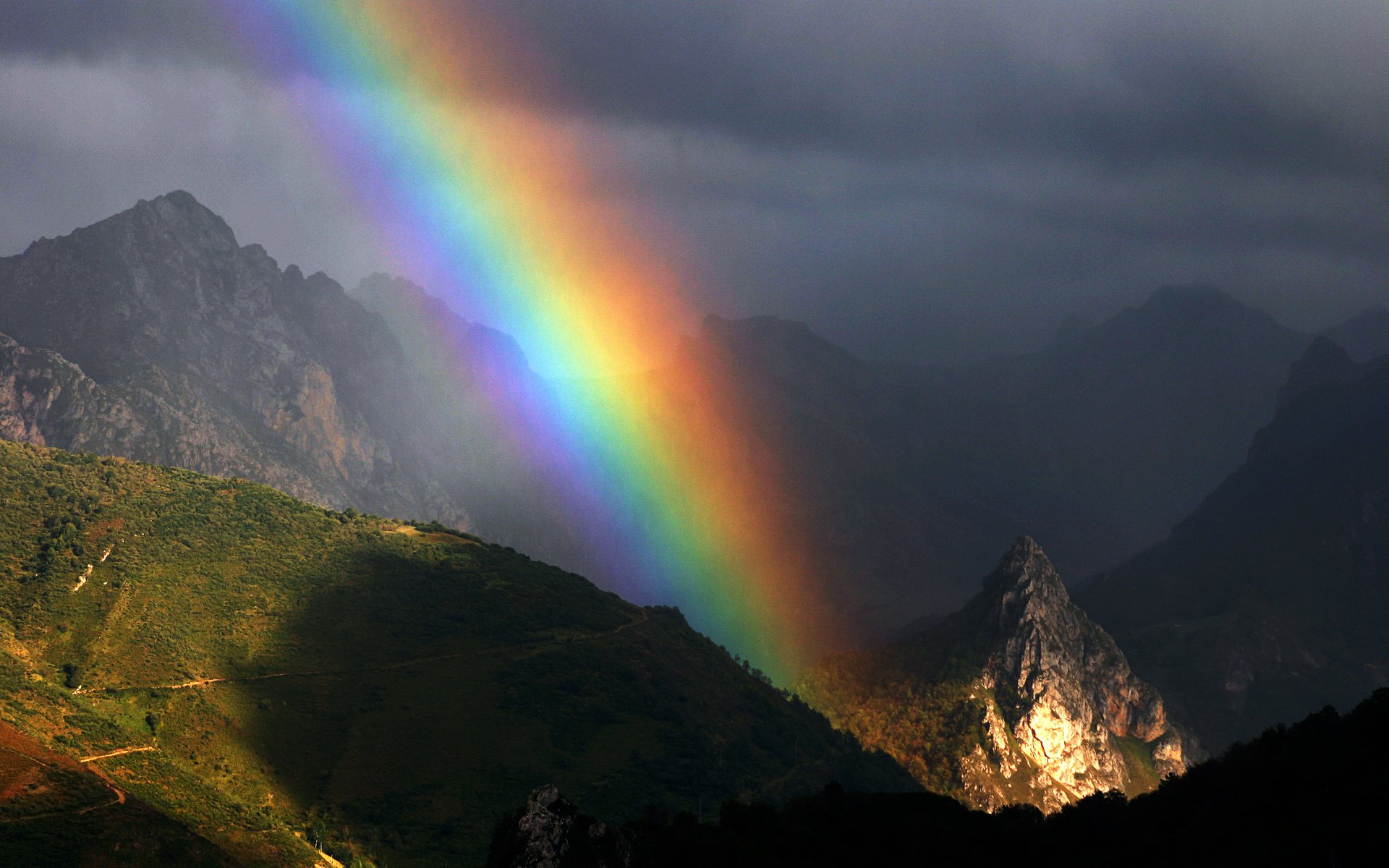 été montagnes ciel arc-en-ciel