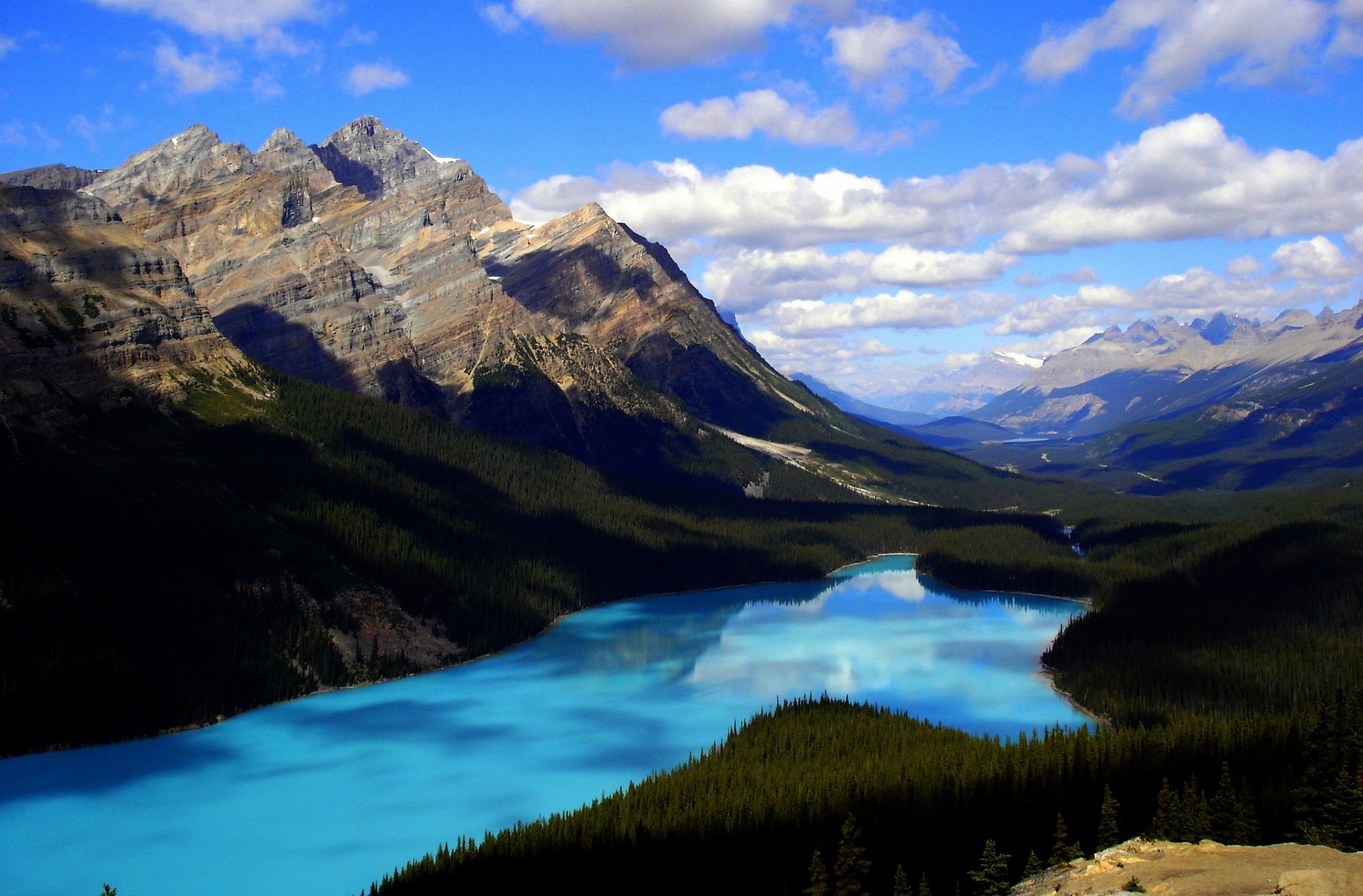 canada alberta montagne foresta lago