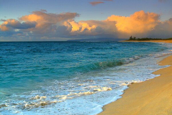 The beauty of waves on the sand