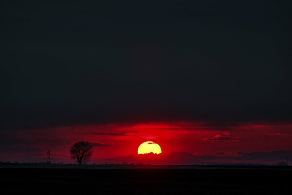 Beautiful red sunset