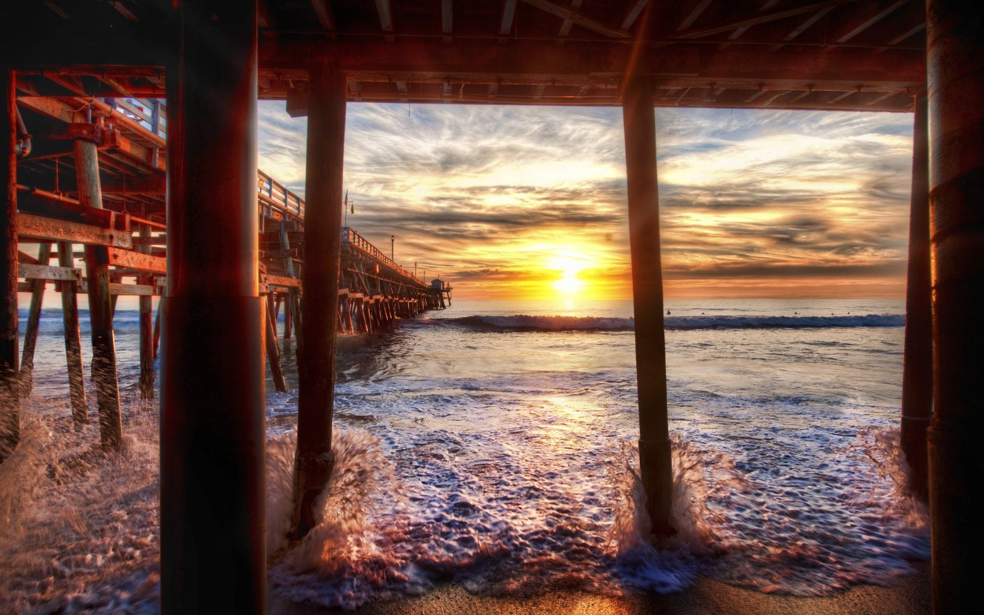 unter docks kalifornien sonnenuntergang