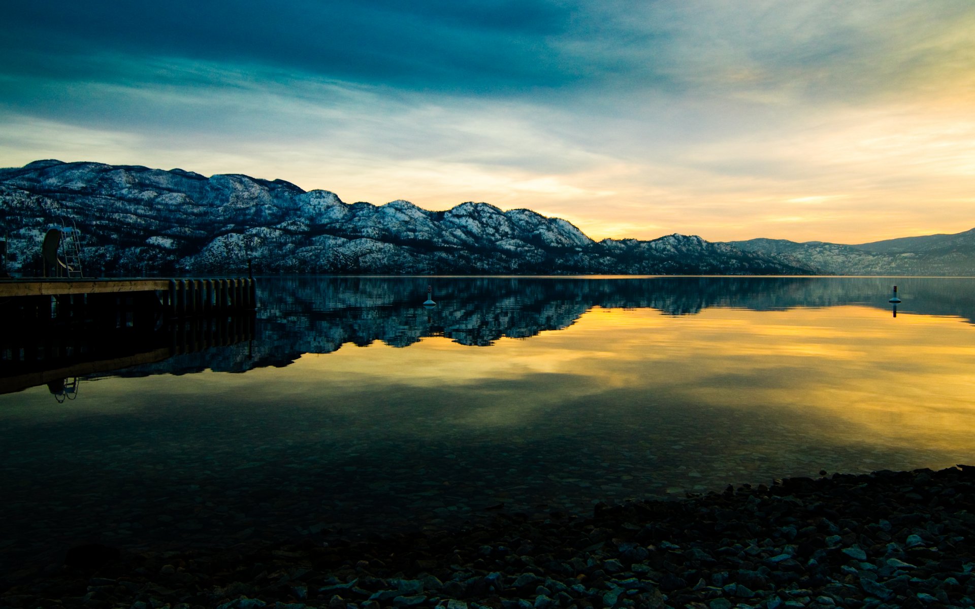 lake mountain sky