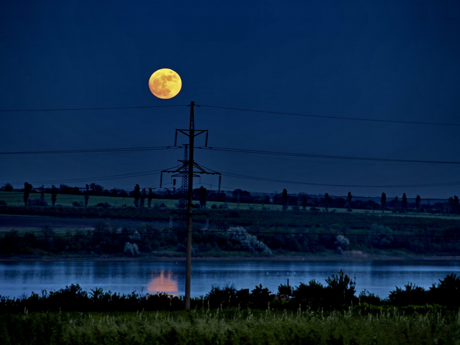 paisaje noche luna