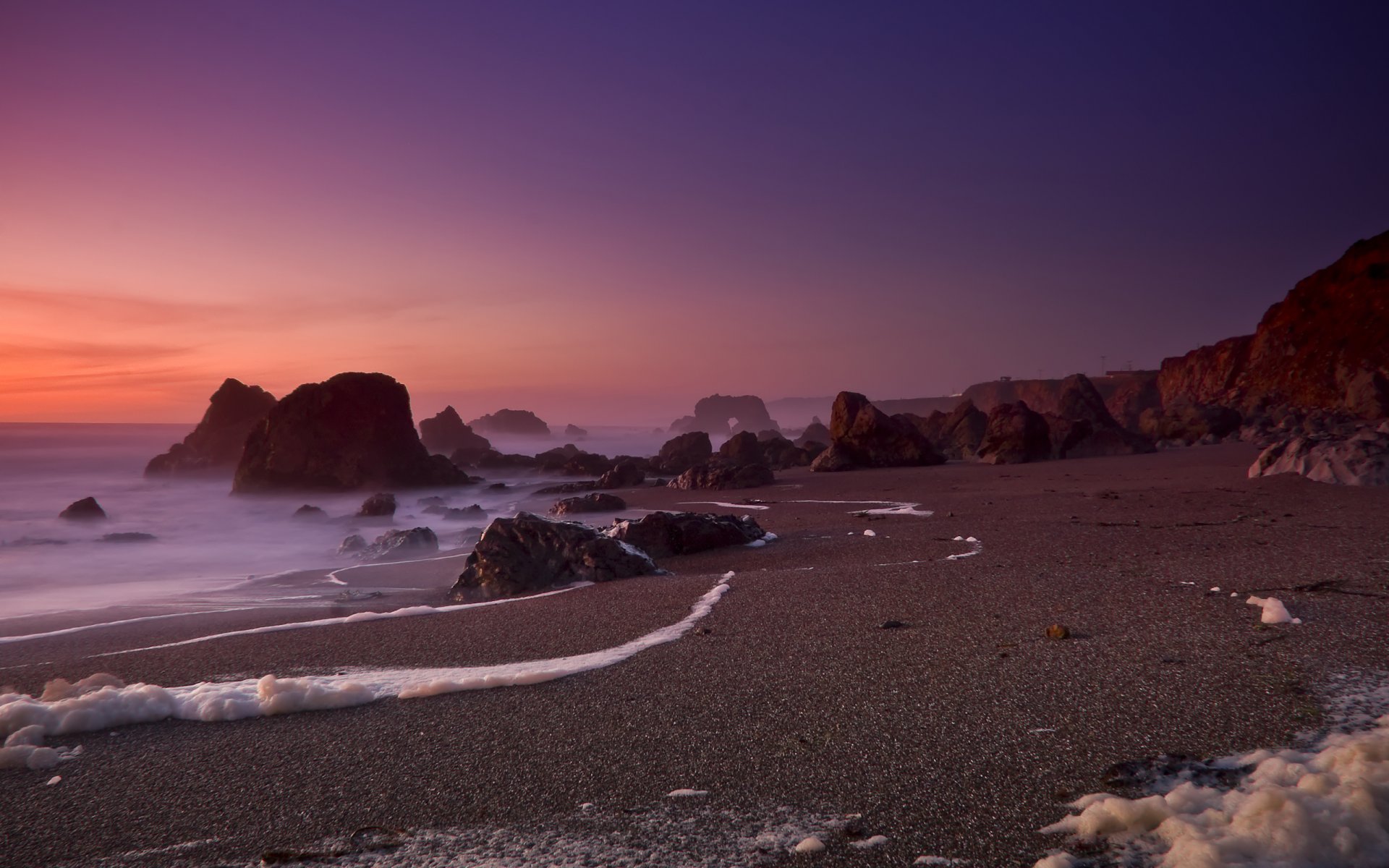 piana morska bodega bay kalifornia ocean skały piasek plaża