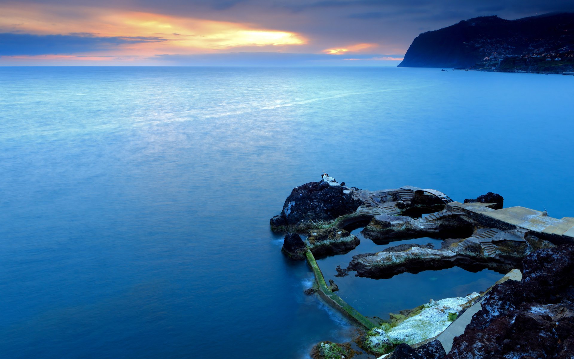 portogallo tramonto rocce mare