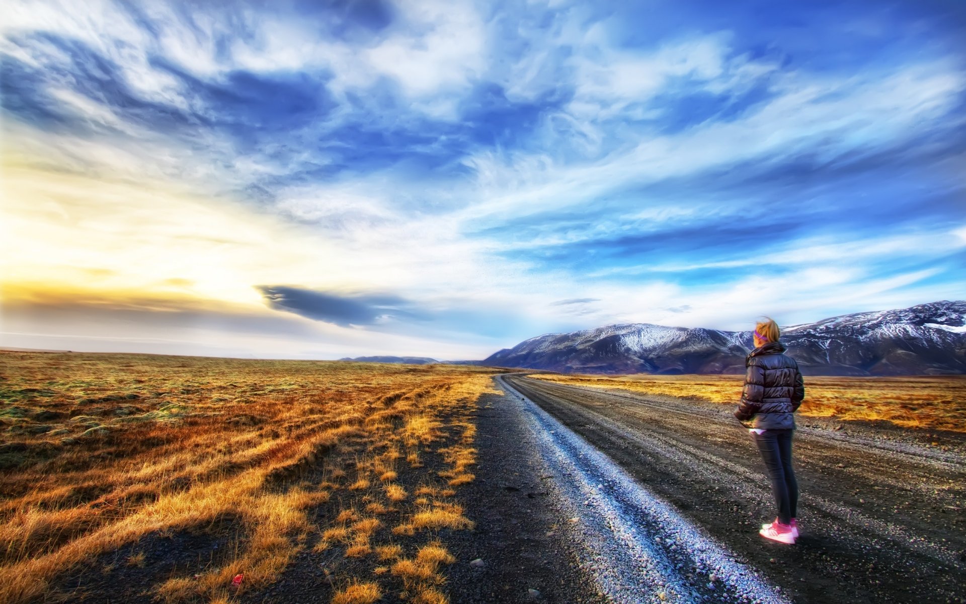 road sky mountain