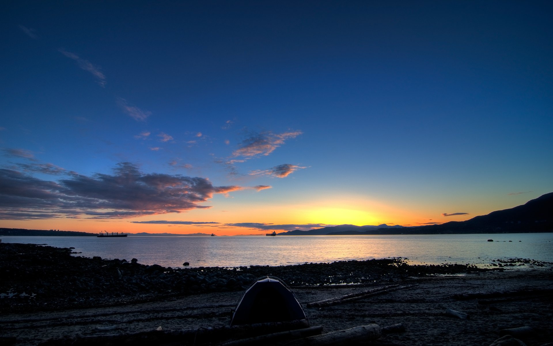 vancouver zachód słońca ocean stanley park