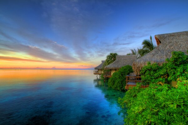 Sunset on the island of Moorea