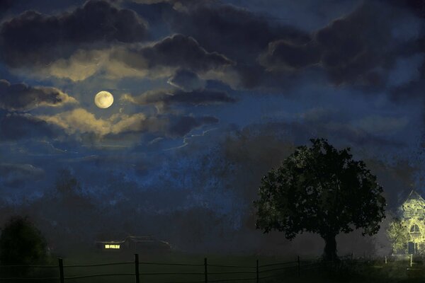 Nachtblick auf den Mond