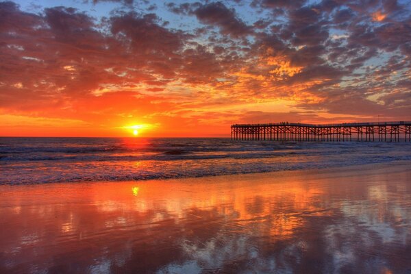 Sunset on the seashore