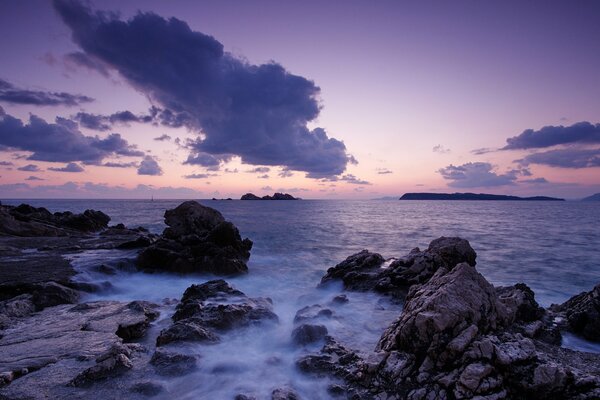 Kroatien Meer Sonnenuntergang schönes Foto