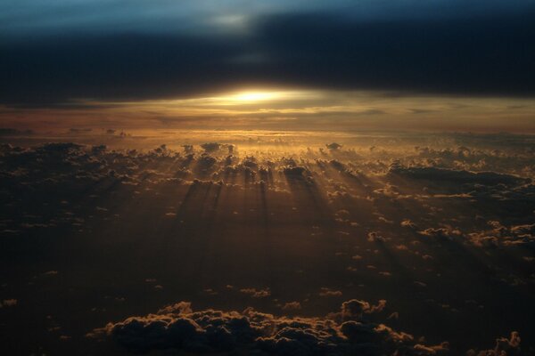 Beautiful sunset with clouds