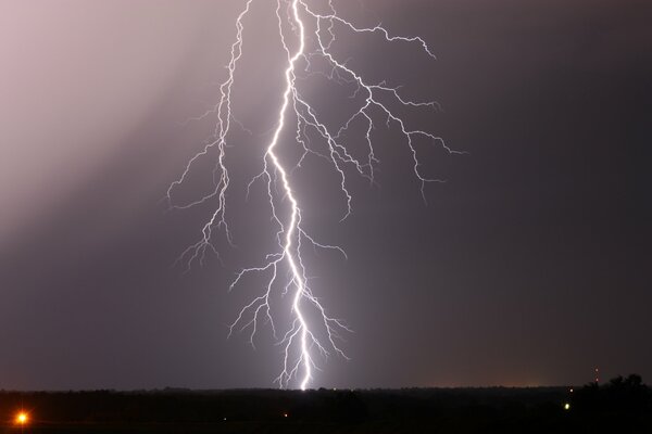 The strongest lightning strike in the night