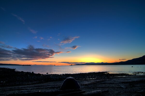 Herrliche Aussicht auf den Sonnenuntergang in Vancouver