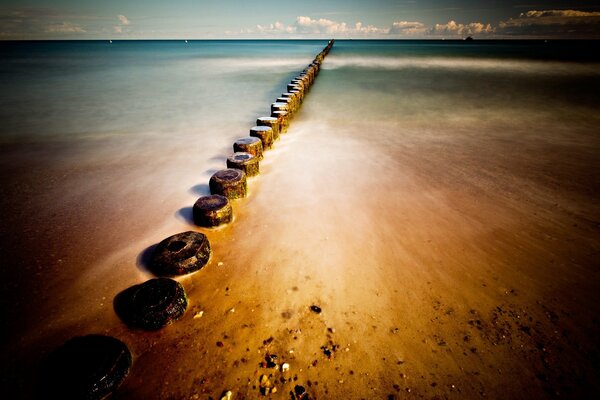 Sandy beach on the seashore