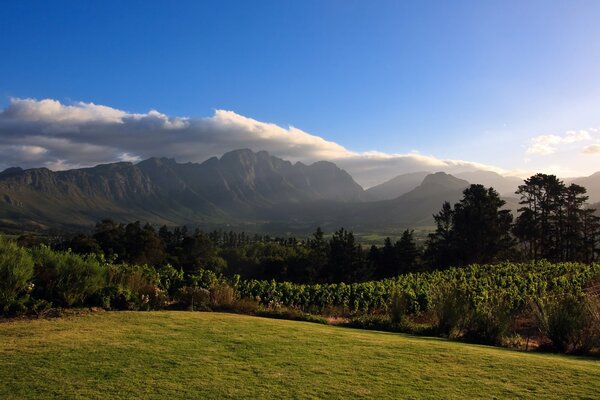 Hermosa foto de paisaje en las montañas