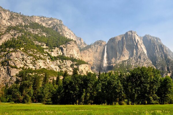 Paesaggio degli Stati Uniti con montagne e foresta