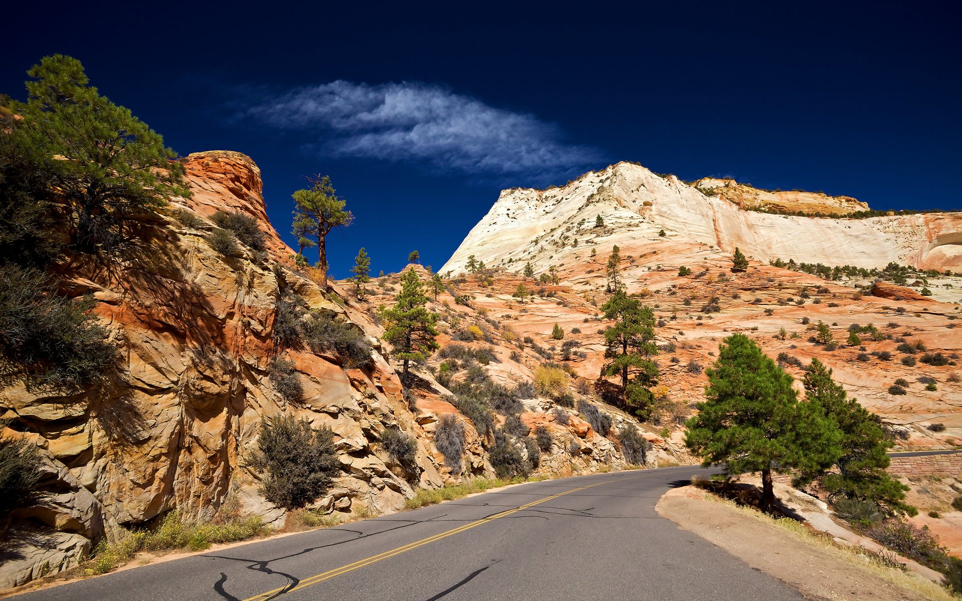 desert rock road sky utah zion national park