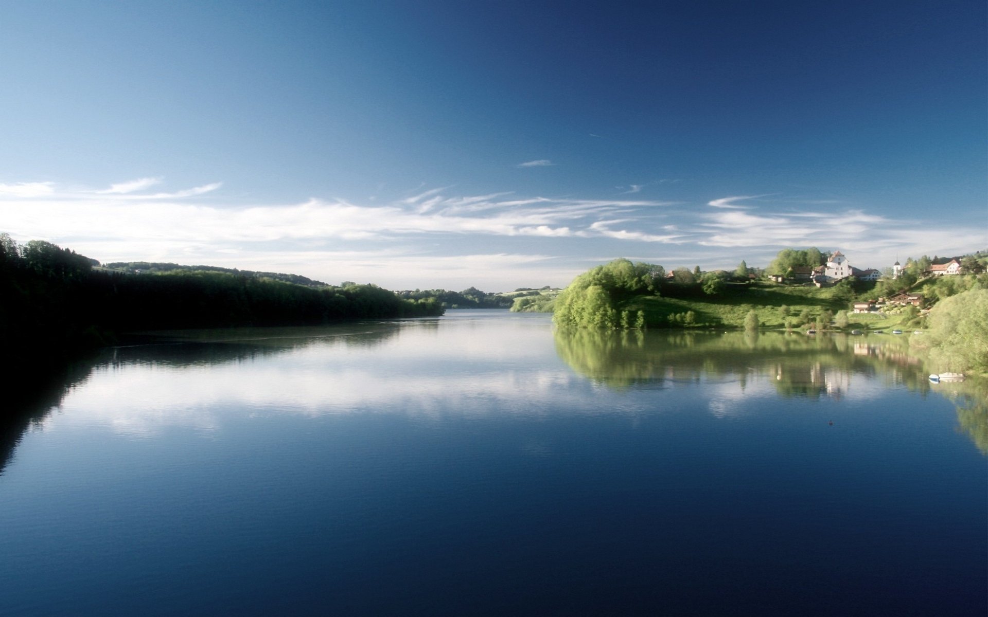 reservoir surface of village