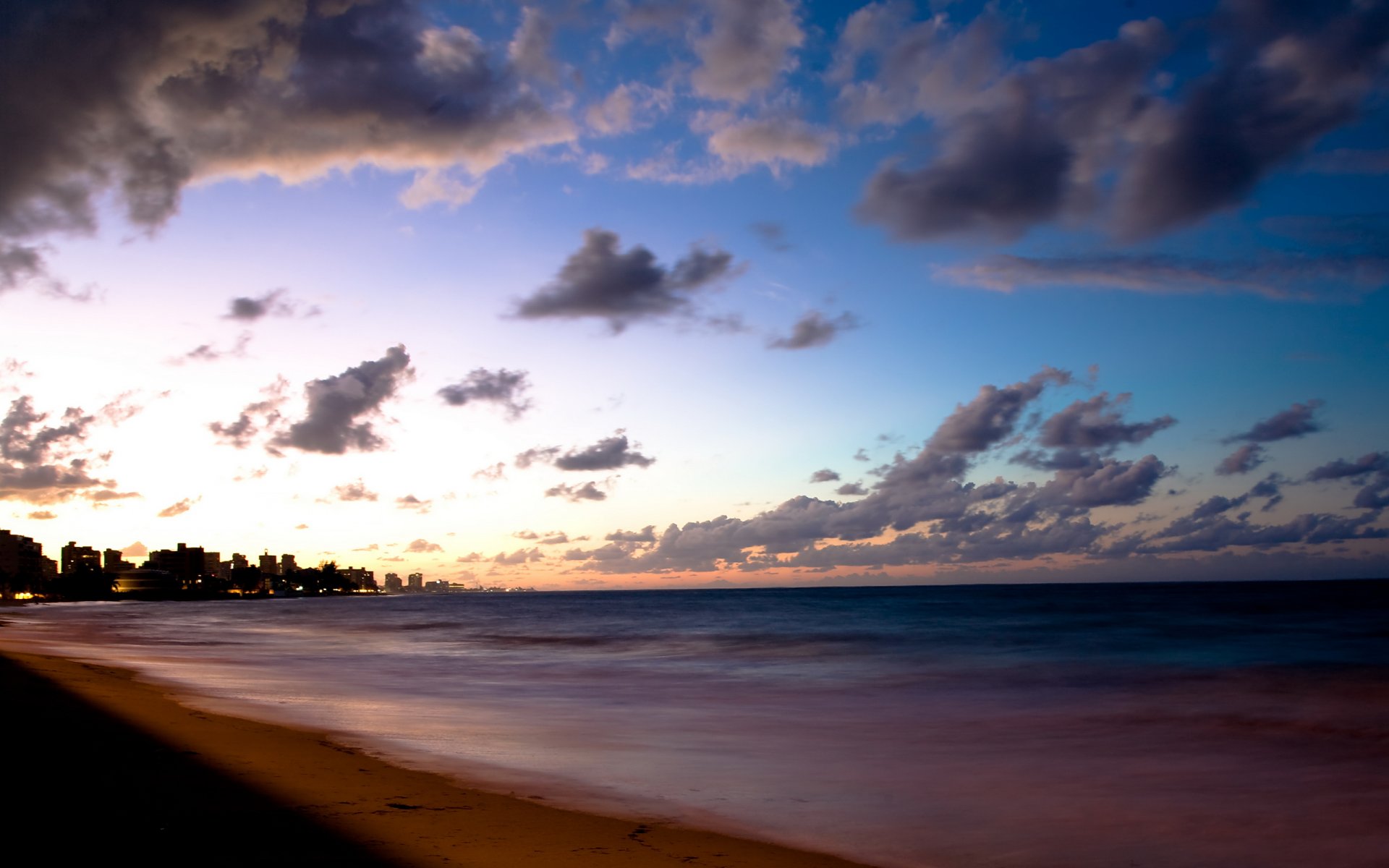 côte mer nuages soir