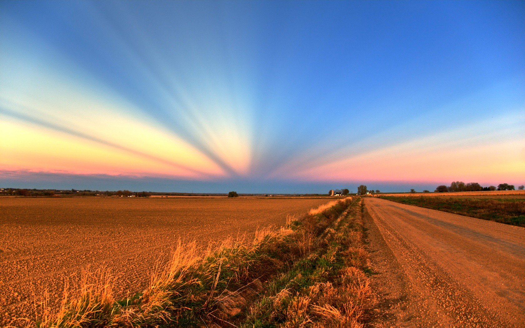 straße feld himmel