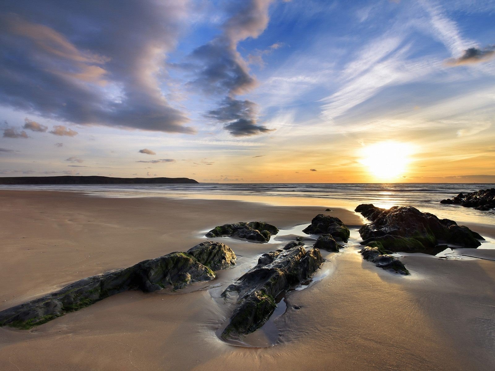 beach sun rock sea