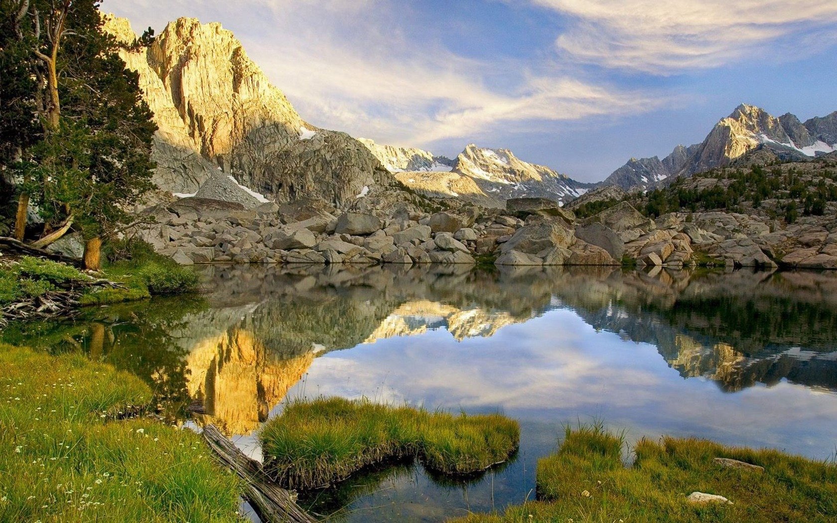 mountain stones water