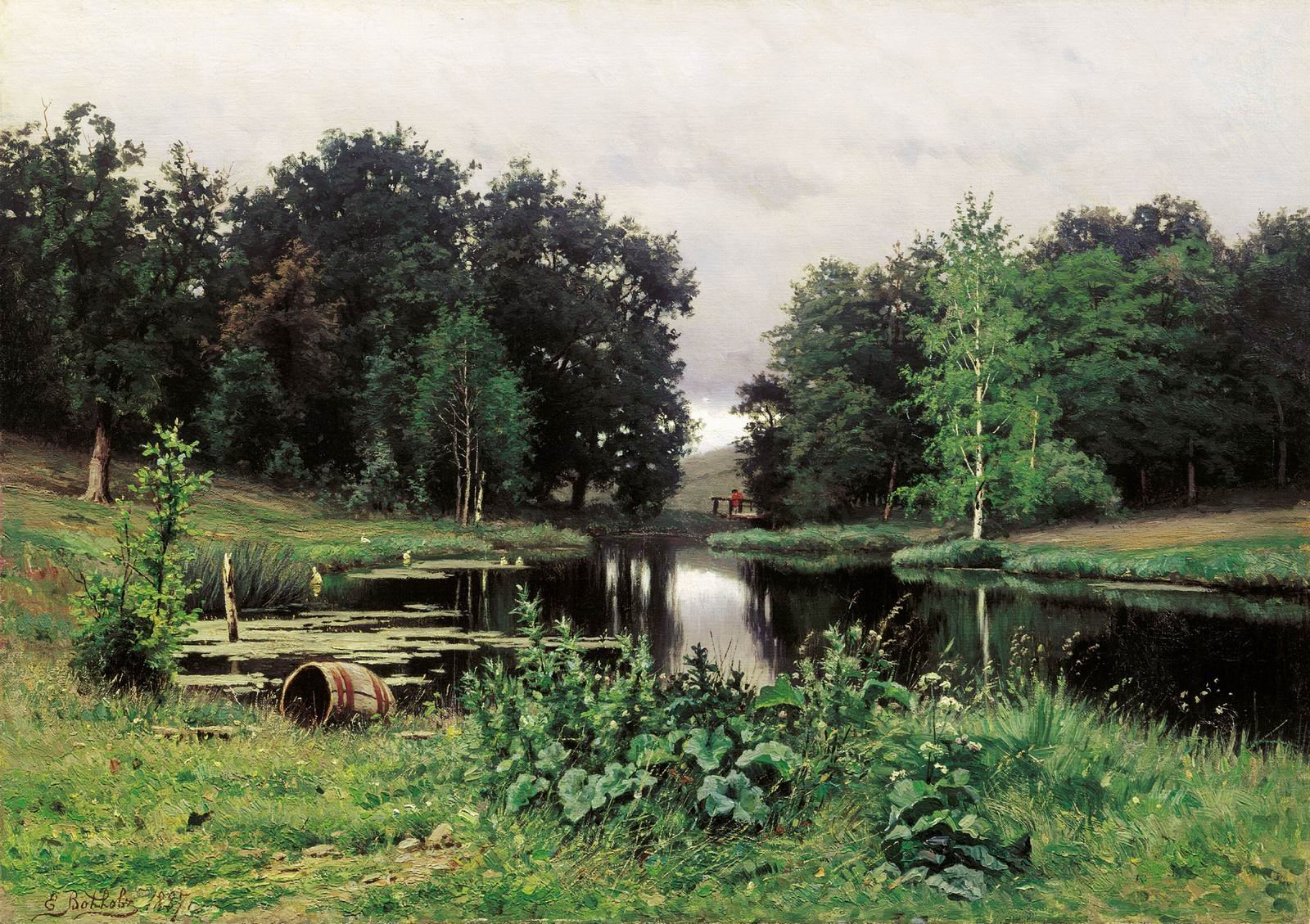 volkov yefim yefimovich landscape with a pond summer nature