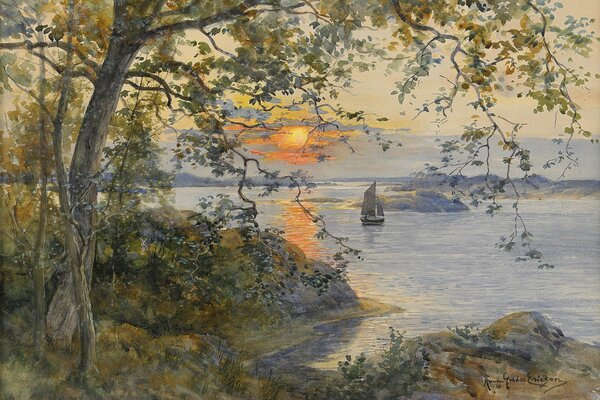 A painting by the famous Swedish watercolorist Anna Gerdell-Erikson