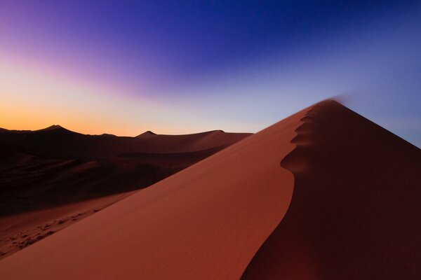 Sunrise of the Namibia desert in Africa