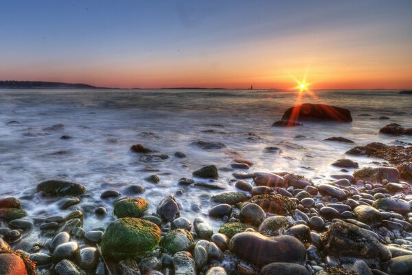 On the seashore stones and the sun