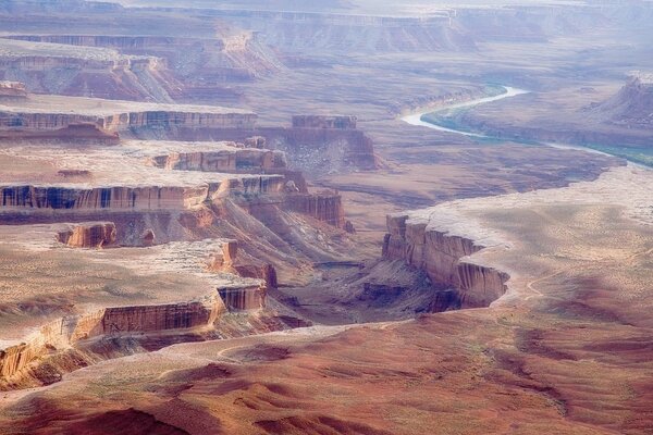 A lonely river in a deserted canyon