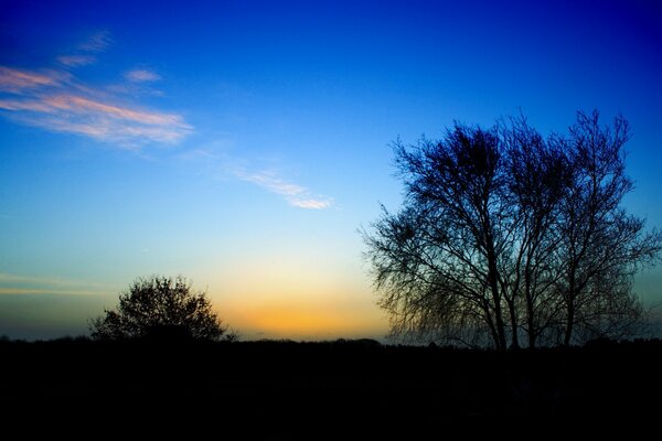 Wolken in der untergehenden Sonne