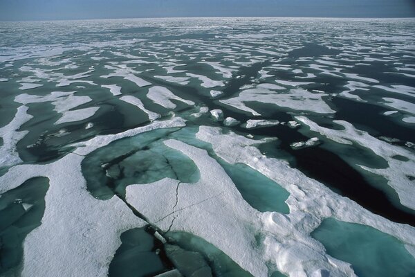 The icy sea. Image of an icy surface