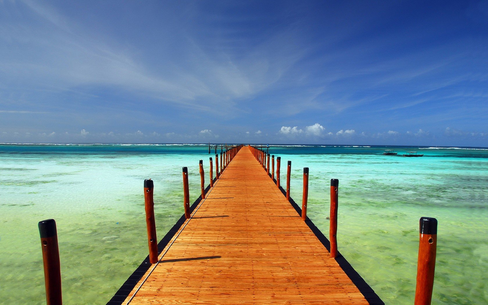 puente muelle horizonte mar