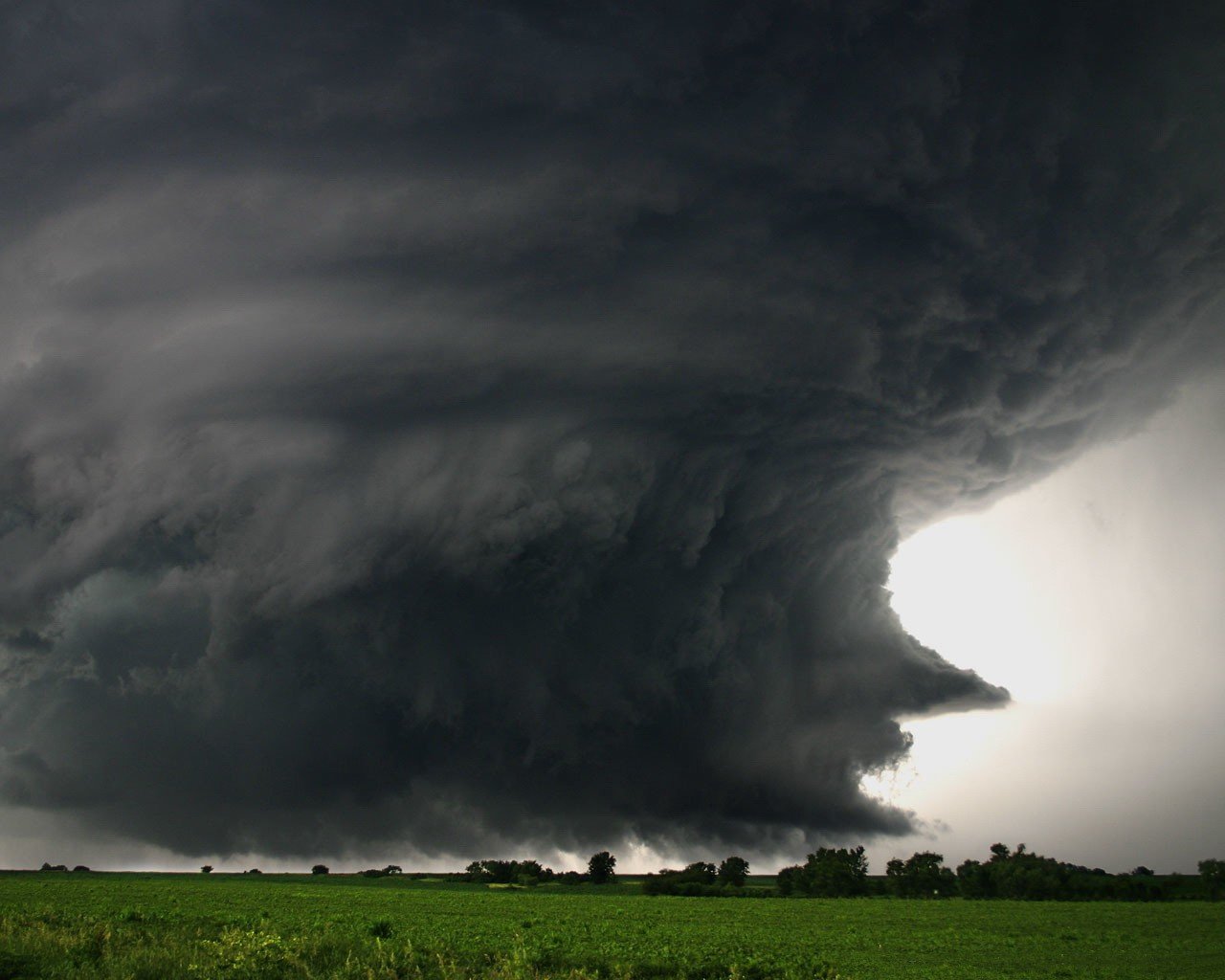 the field storm clouds hurricane