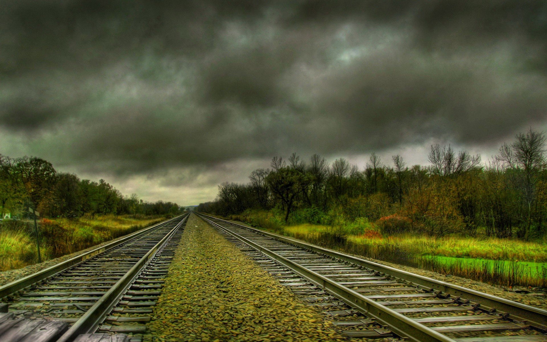 ferrovia nuvole oscurità